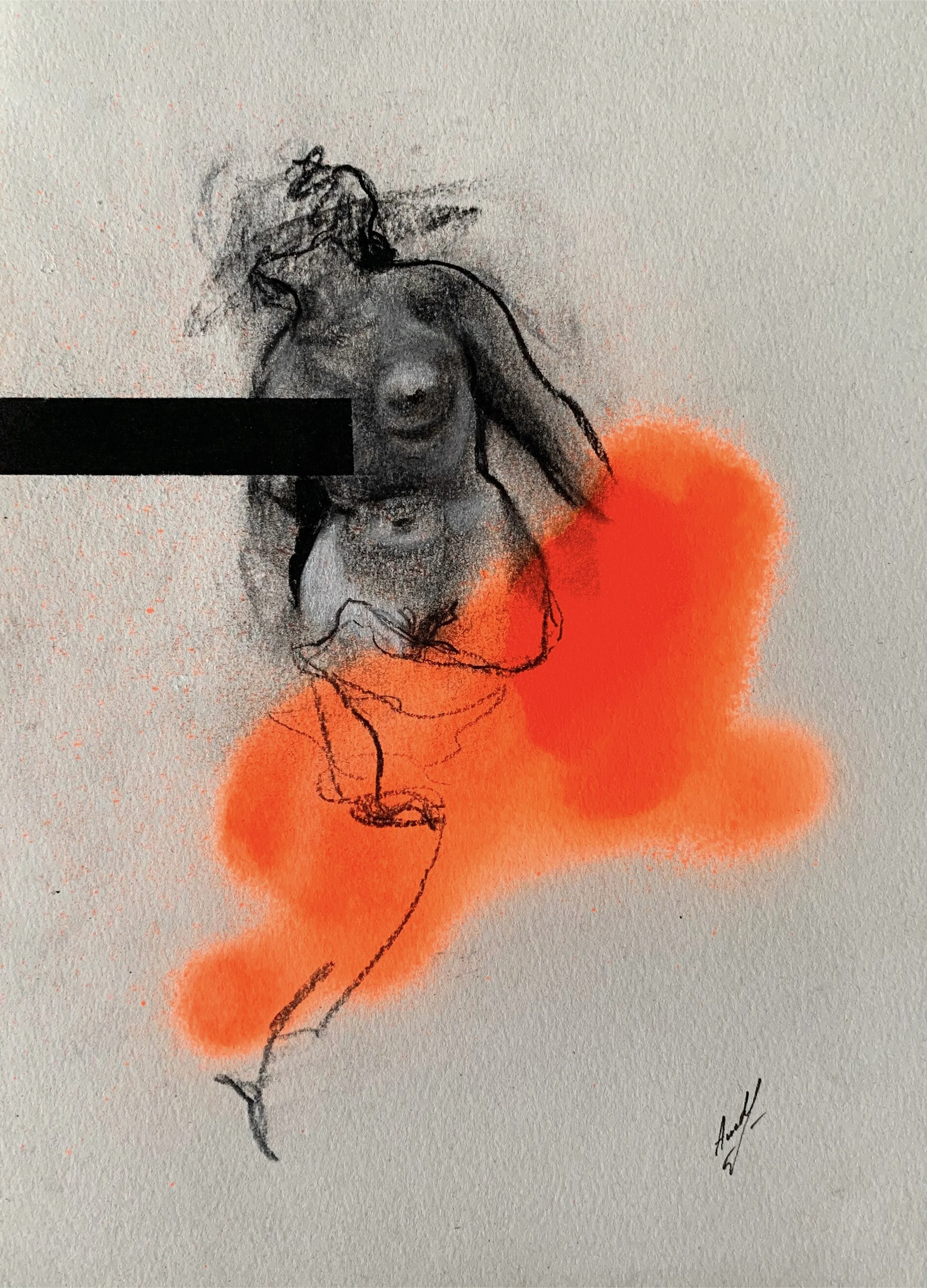 Image of Sketch 09 by Adriana Shportan, size: 21X29.7, made of charcoal on paper, Drawing medium, from London, part of the Sketches series
