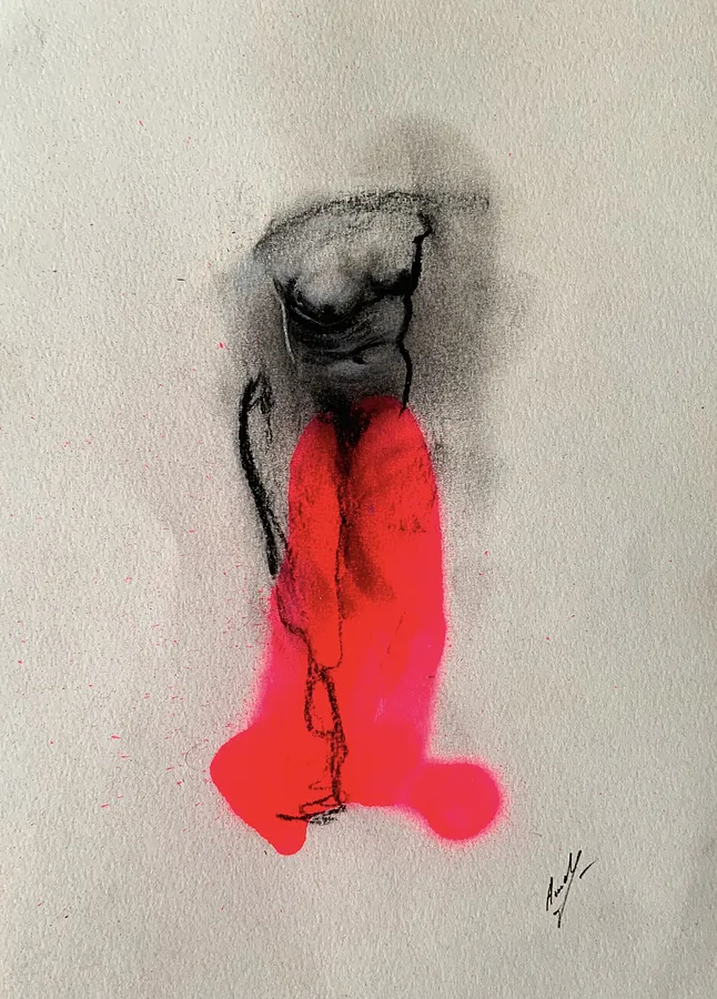 Image of Sketch 08 by Adriana Shportan, size: 21X29.7, made of charcoal on paper, Drawing medium, from London, part of the Sketches series