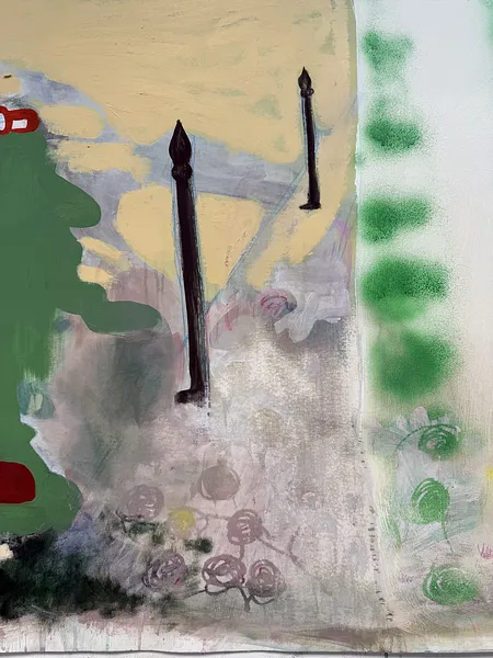 Image of Pechorna by Adriana Shportan, size: 100x162, made of oil, acrylic, spray on canvas, from London, priced at £2000 Photo 4 of 5.